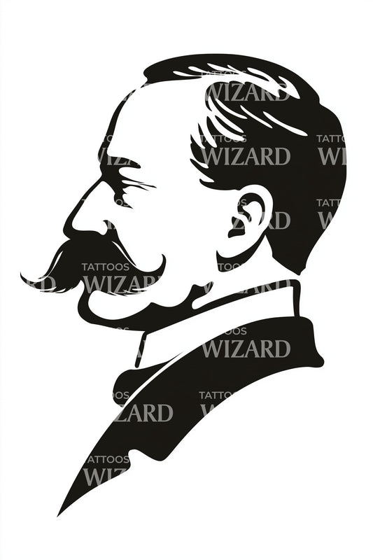 Klassiek Heer Silhouet Tatoeage Ontwerp
