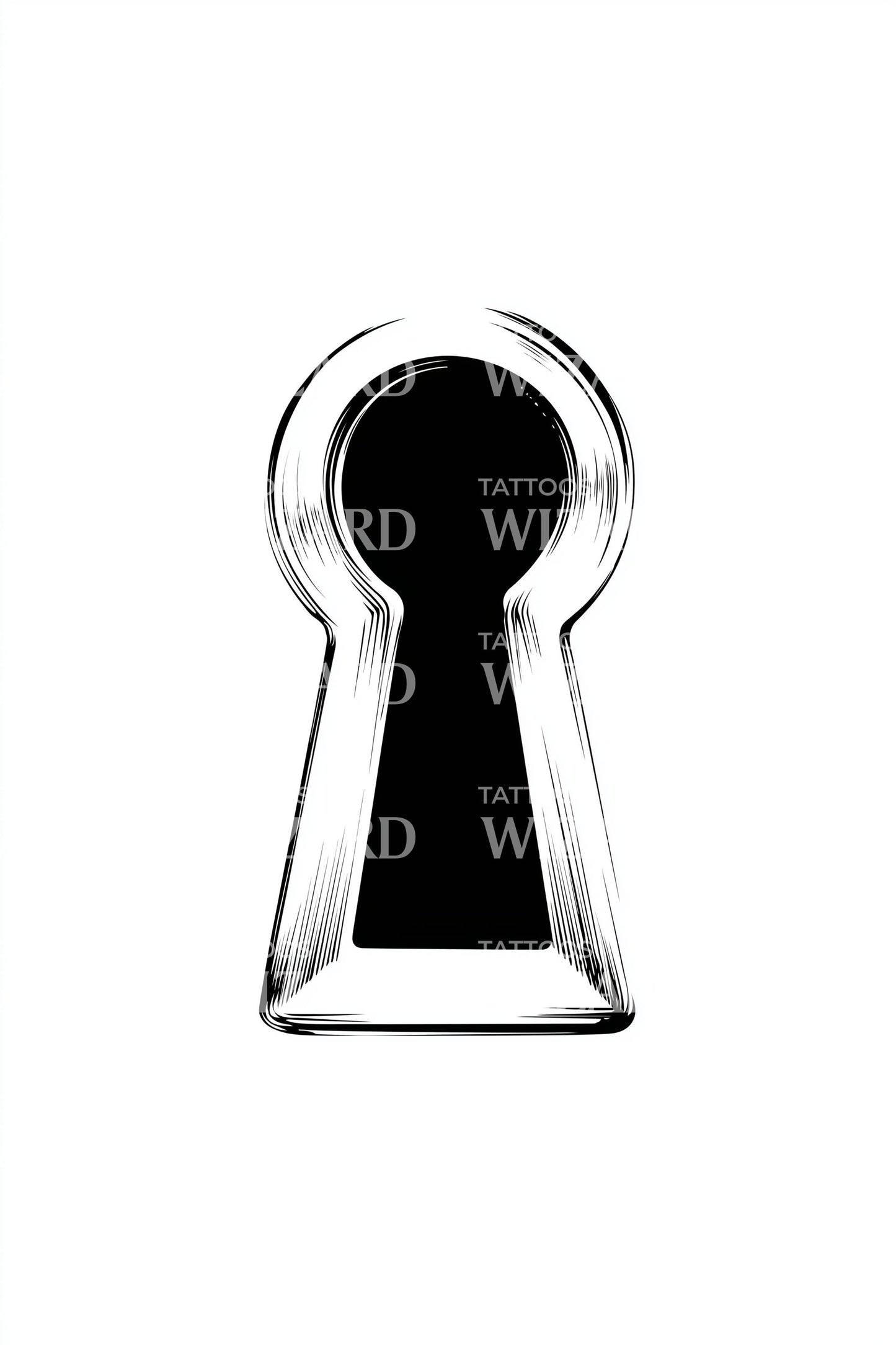 Classic Keyhole Symbol Tattoo Design