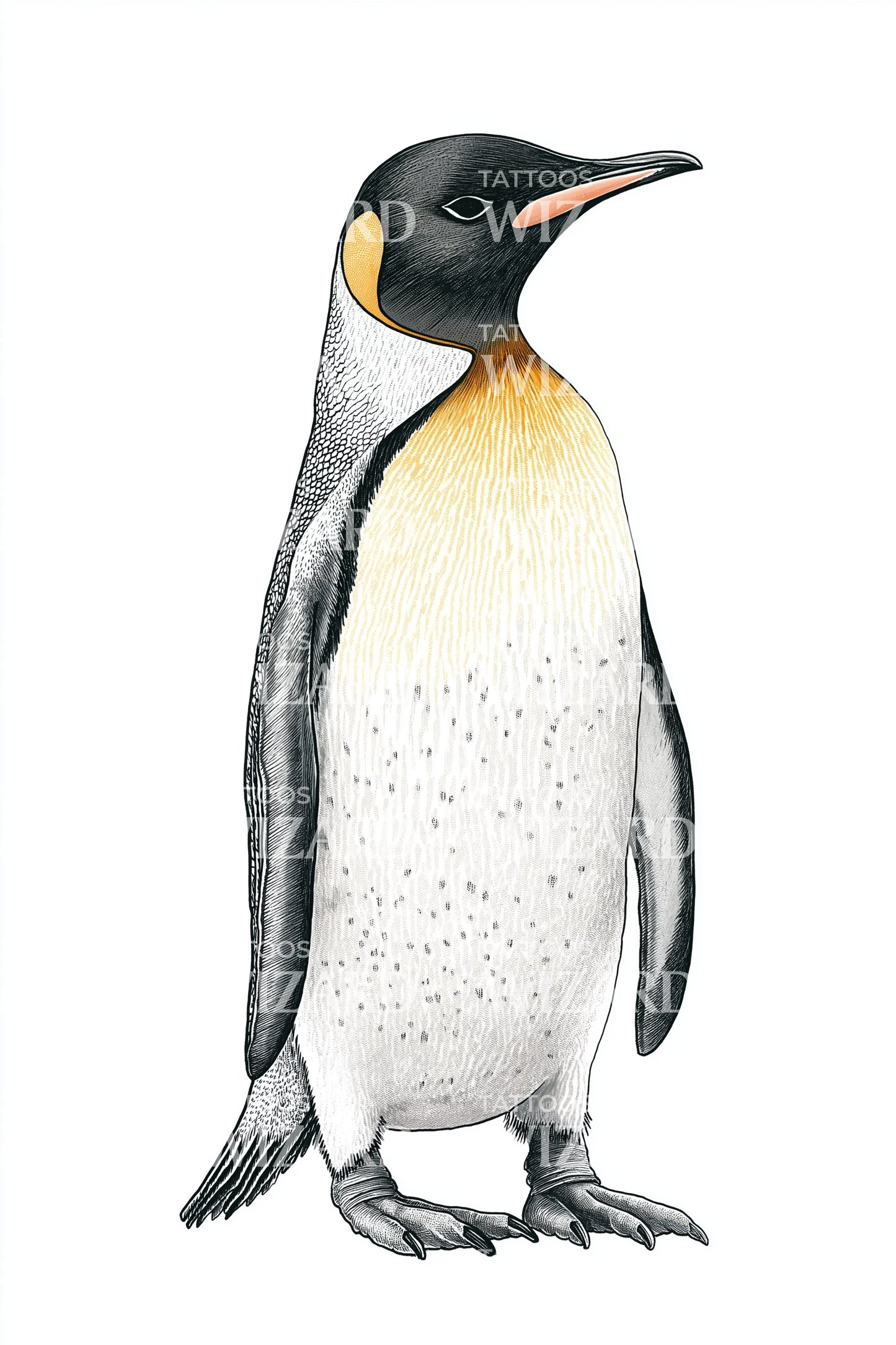 Classic King Penguin Tattoo Design