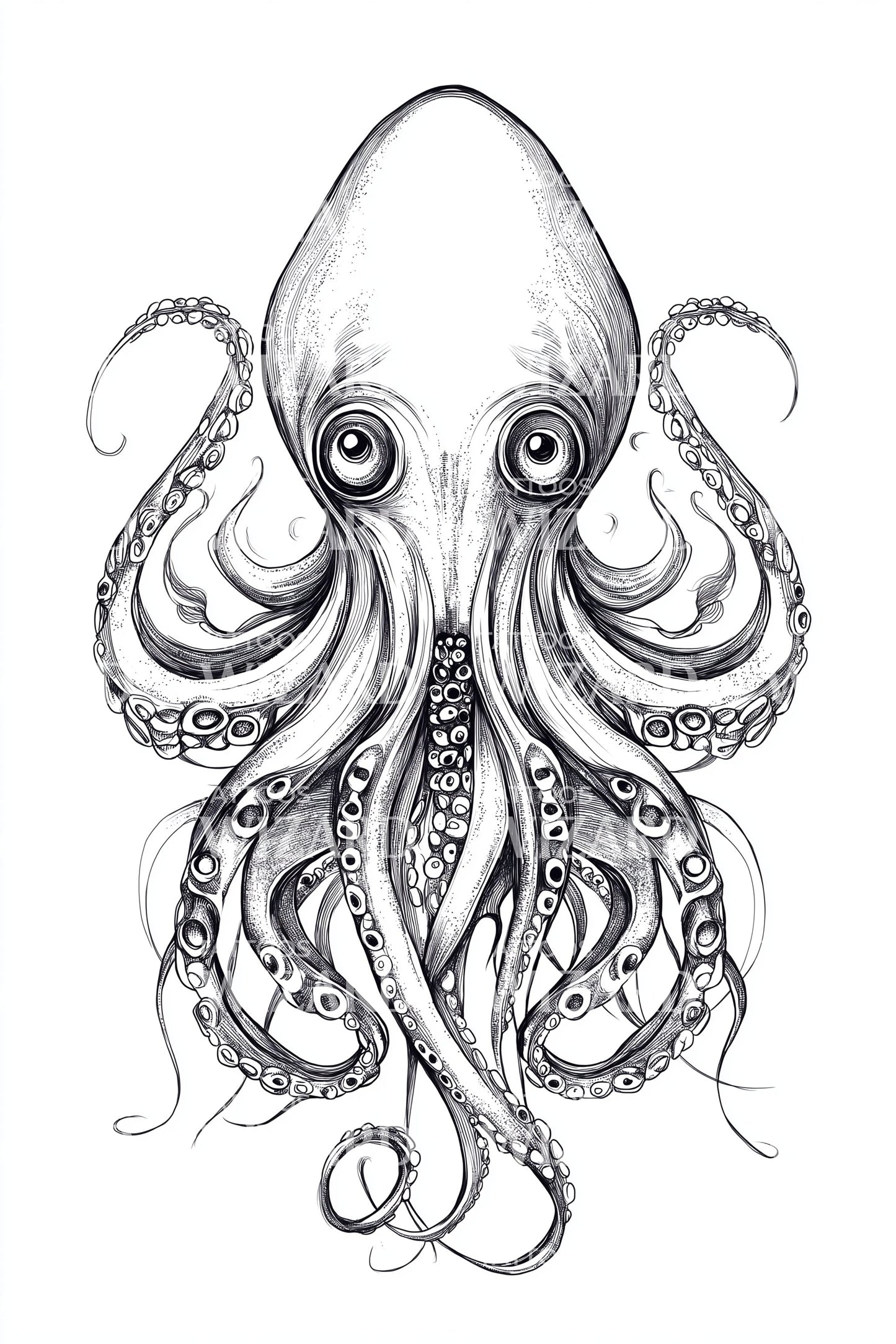 Classic Octopus Portrait Tattoo Design