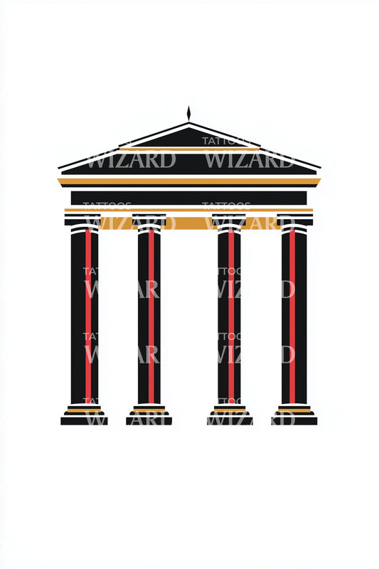 Desain Tato Klasik Portico Jerman