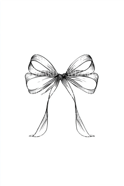 Classic Ribbon Bow Tattoo Design