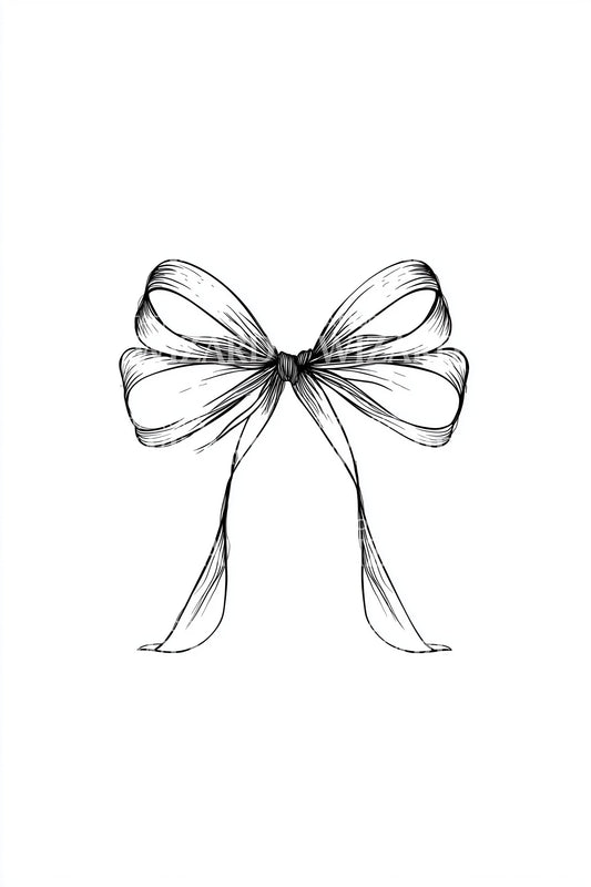 Classic Ribbon Bow Tattoo Design