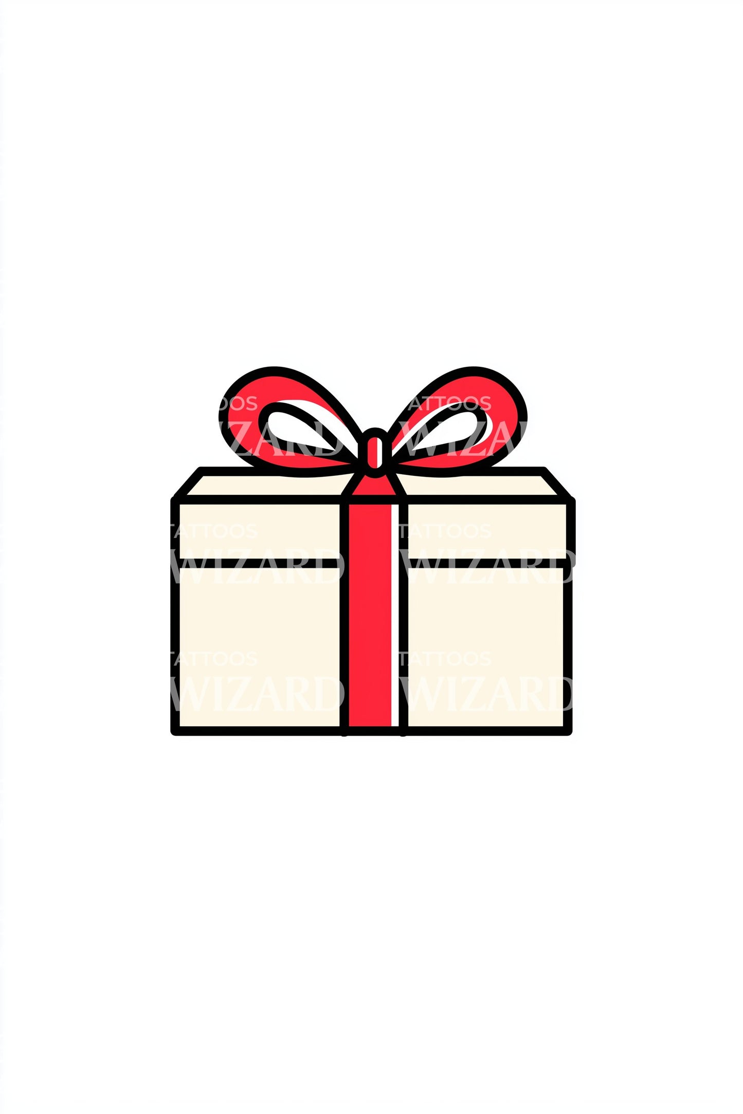 Classic Ribbon Present Tattoo Design
