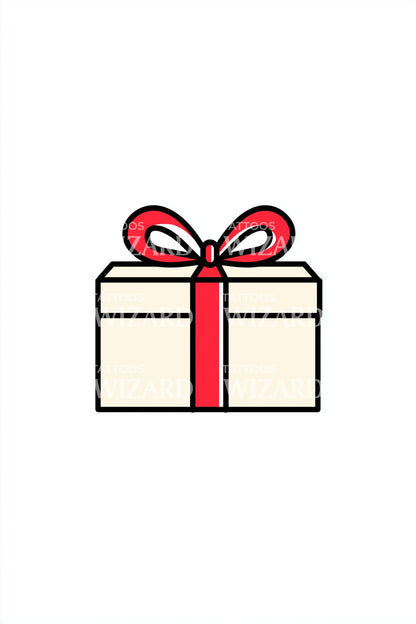 Classic Ribbon Present Tattoo Design