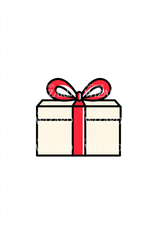 Classic Ribbon Present Tattoo Design