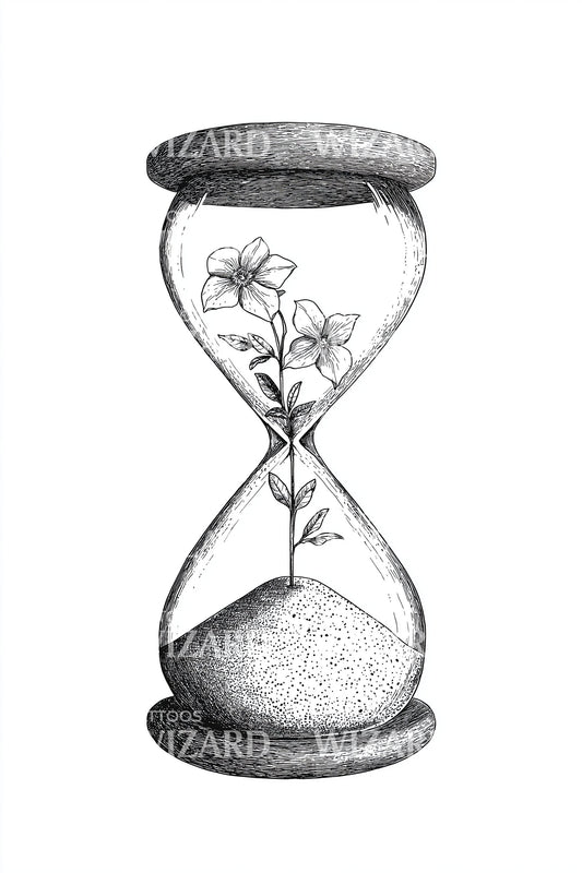 Classic Sand Hourglass Tattoo Design