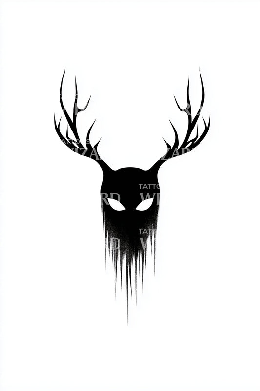 Idea di tatuaggio classico con testa di cervo