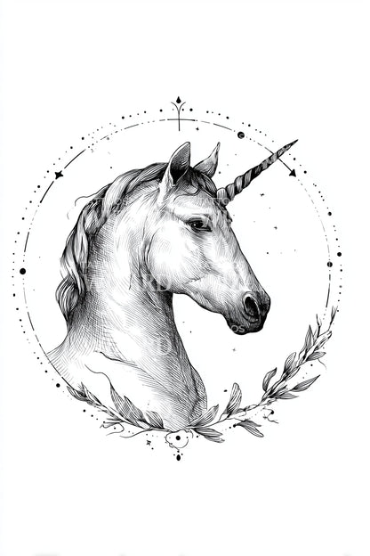 Design Tatuaggio Cameo Unicorno Classico
