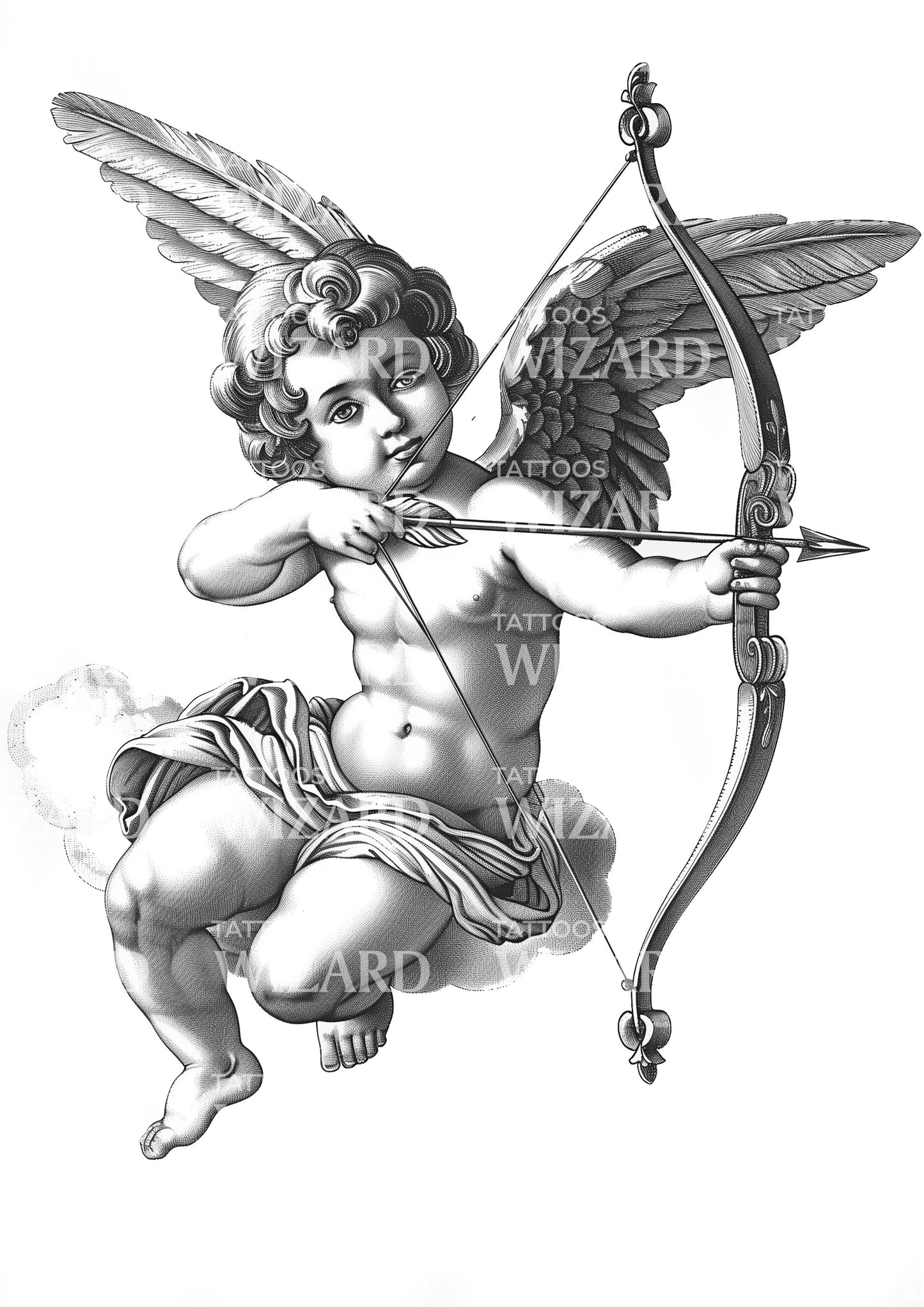 Classical Cupid Image Tattoo Design