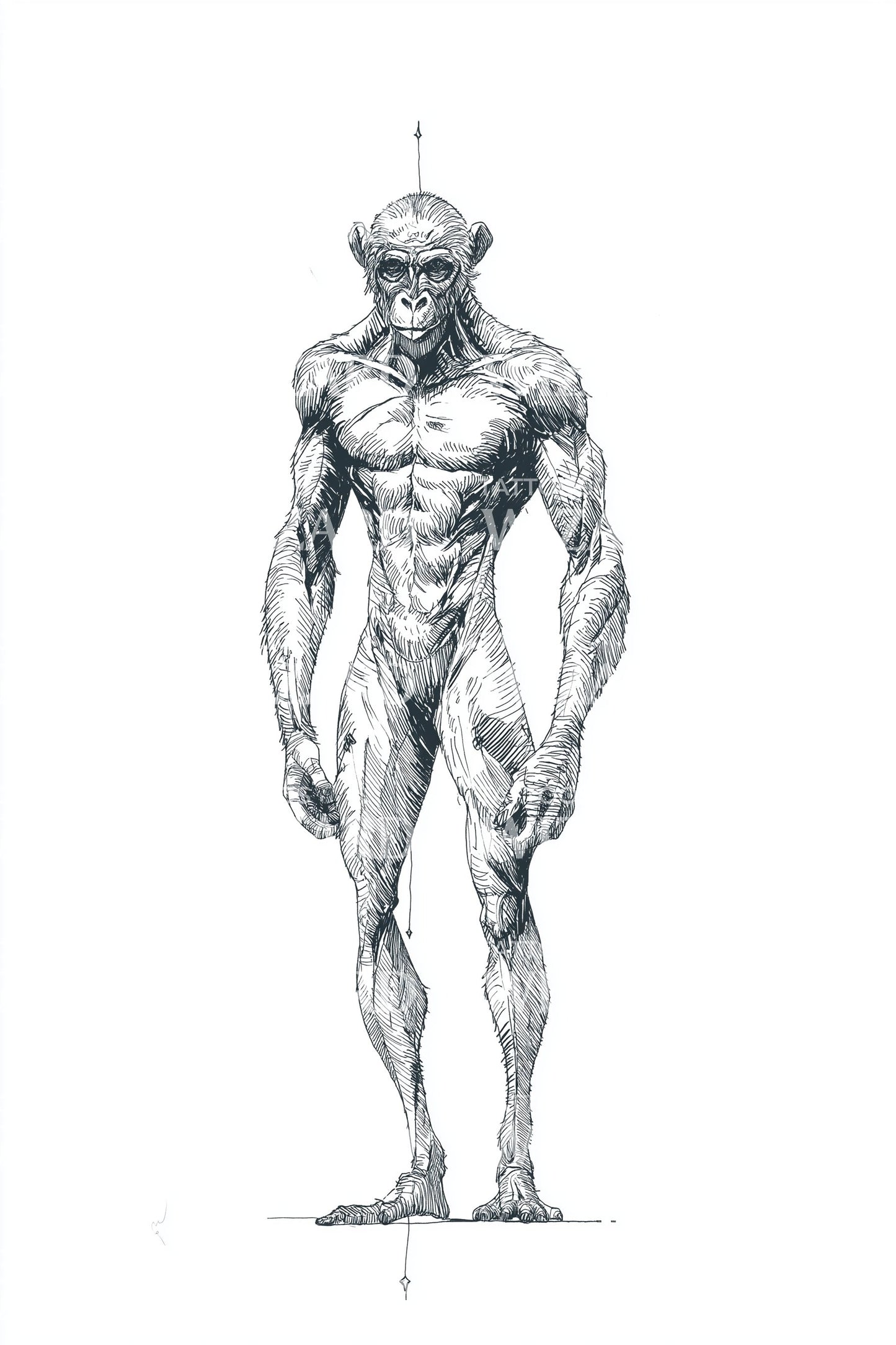 Classical Physique Tattoo Illustration