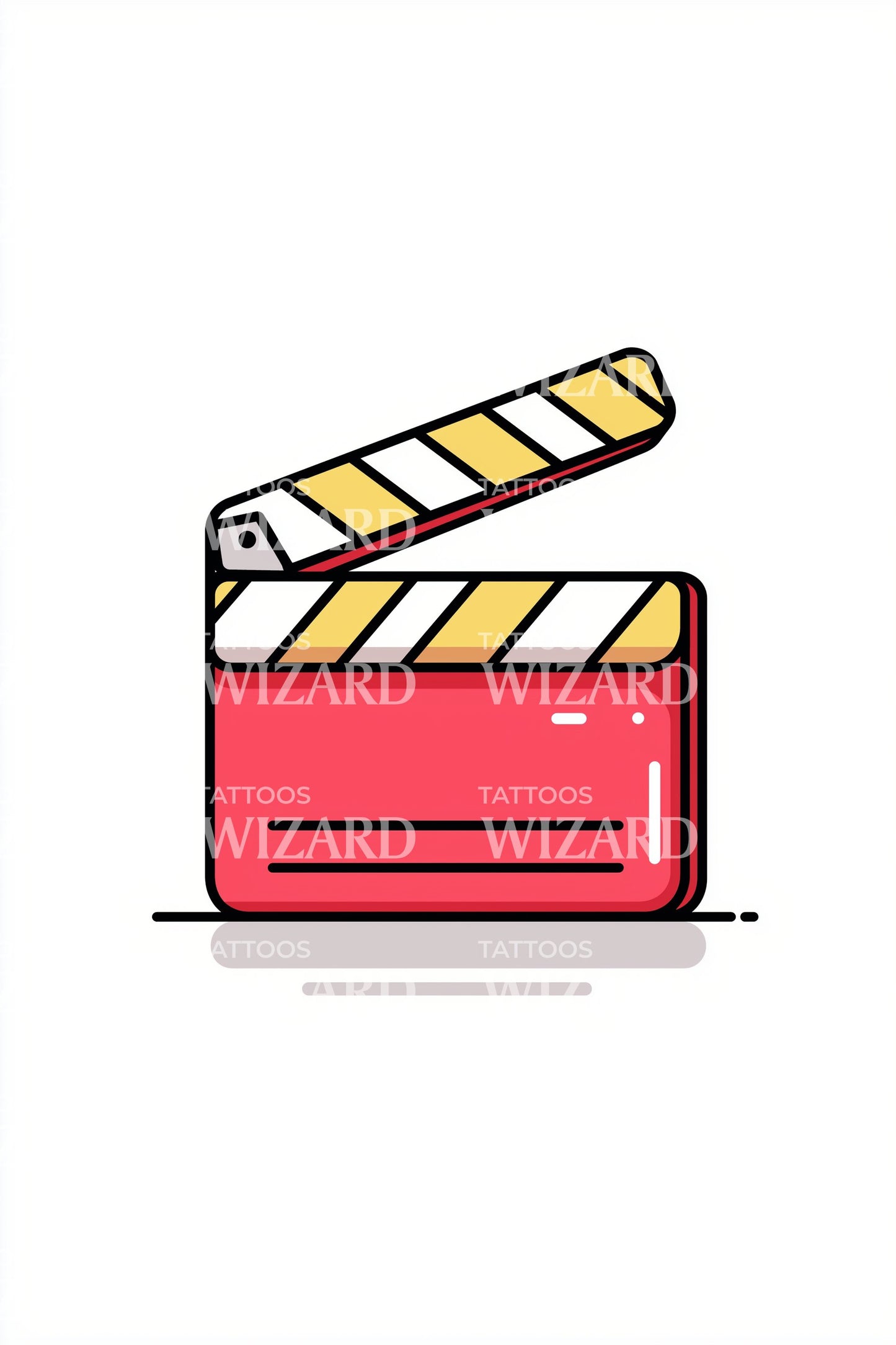 Clean Line Clapper Tattoo Design