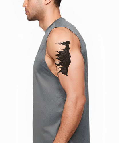 Wind Swept Cloak Tattoo Design
