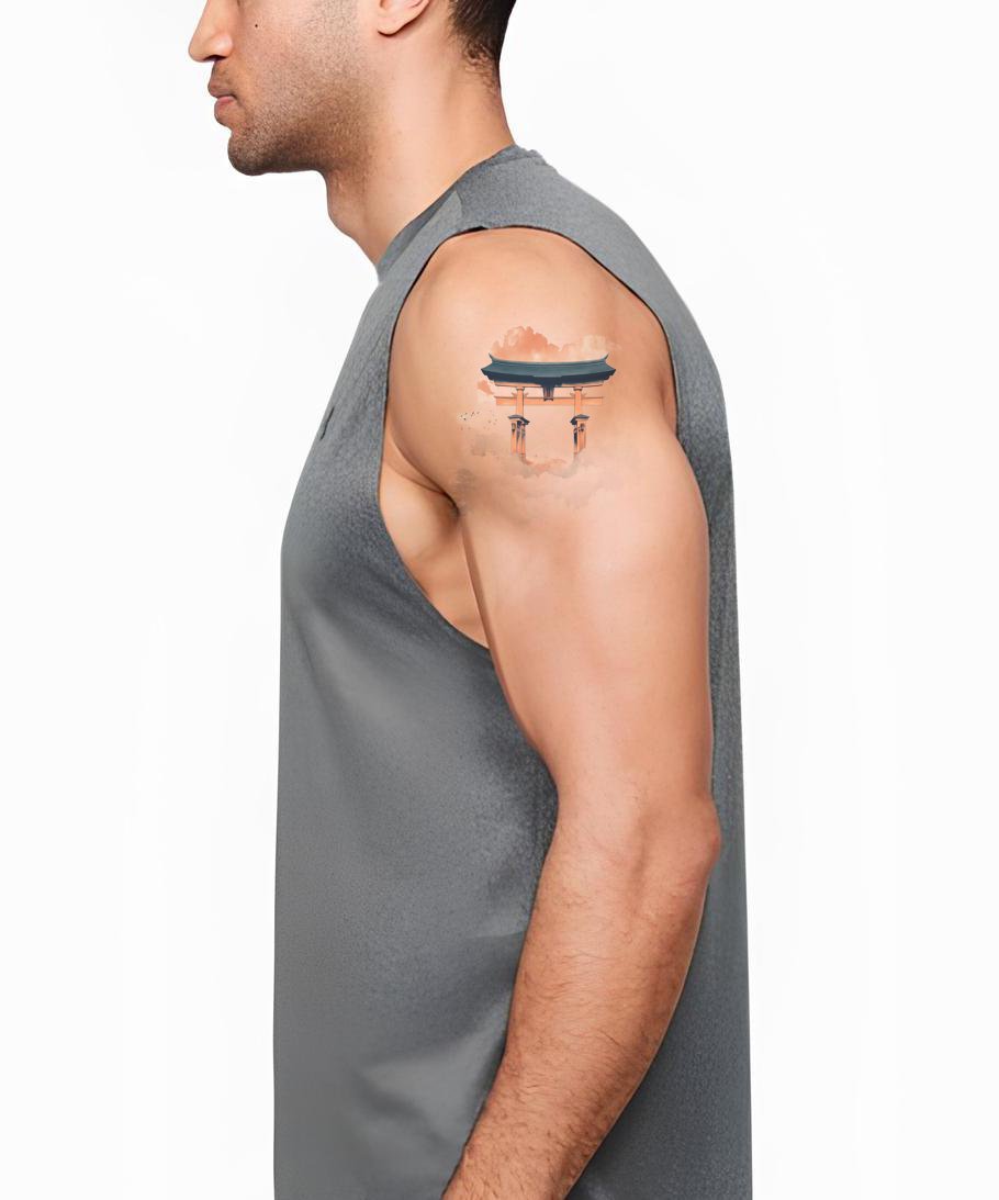 Design de Tatuagem Horizonte Portões das Nuvens