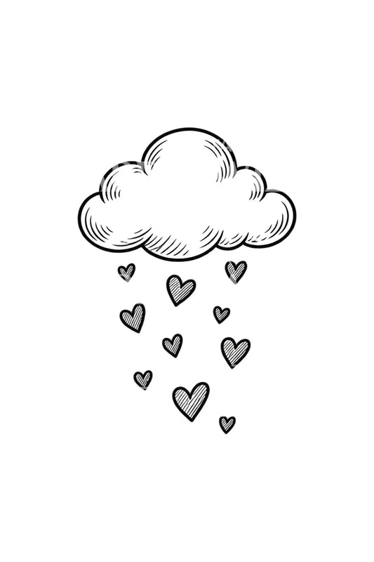 Cloud Raining Little Hearts Doodle Tattoo Idea