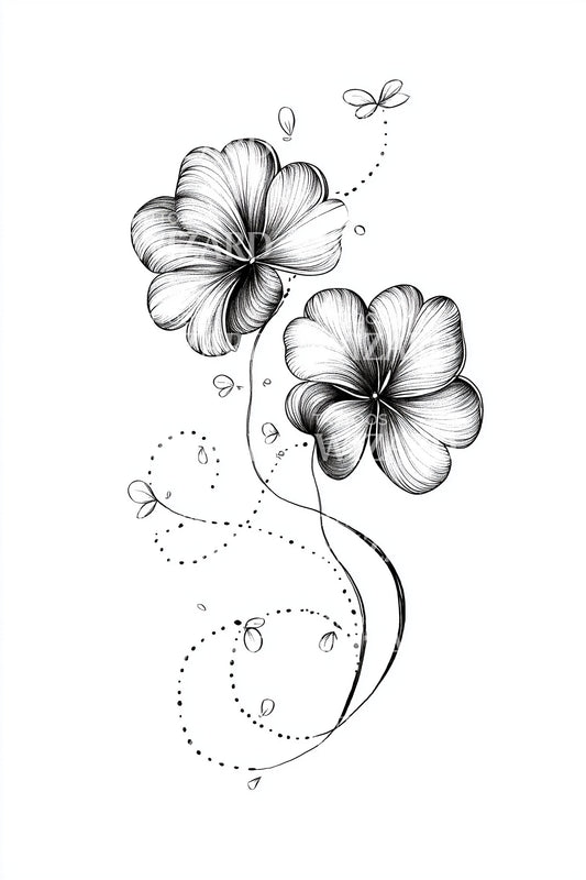 Clover Dotted Swirl Tattoo Design