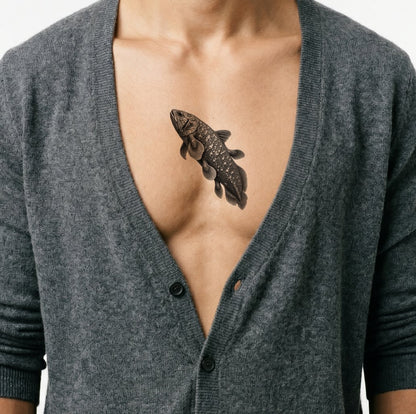 Coelacanth Living Fossil Tattoo Design