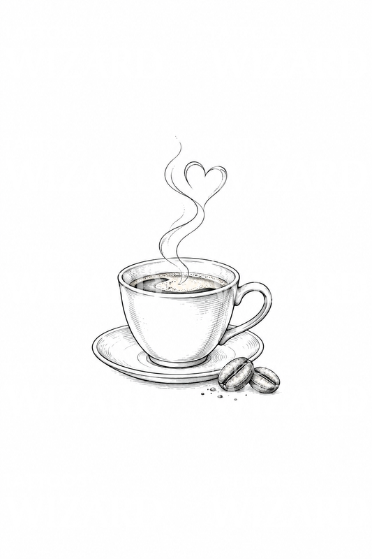 Tattoo-idee van een koffiekopje met hartvormige stoom