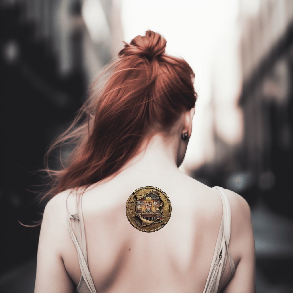 Surrealistisk Brev-kontor Tattoo-Illustration