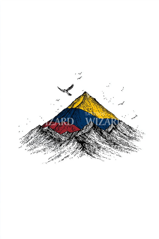 Design de Tatuagem Pico Andino da Colômbia