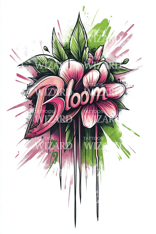 Kleurige Bloeiende Bladertattoo Idee