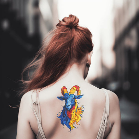 Carpathian Color Goat Tattoo Design