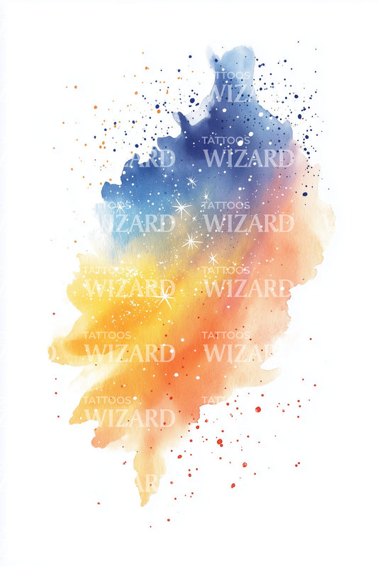 Design de Tatuagem Abstrata Color Splash
