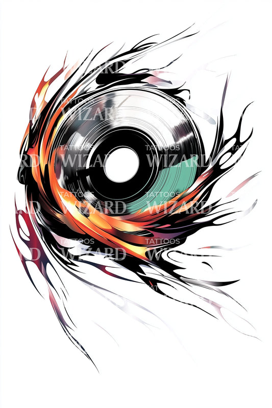 Color Splash CD Tattoo Illustration