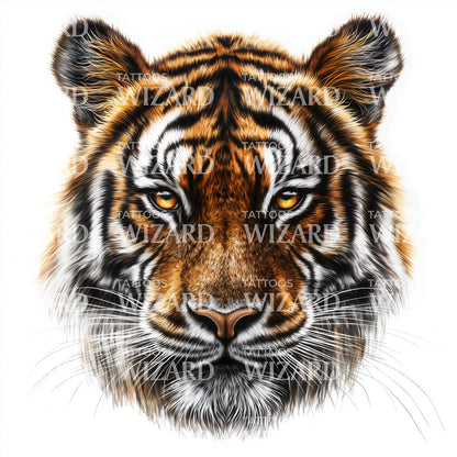Color Tiger Portrait Tattoo Design