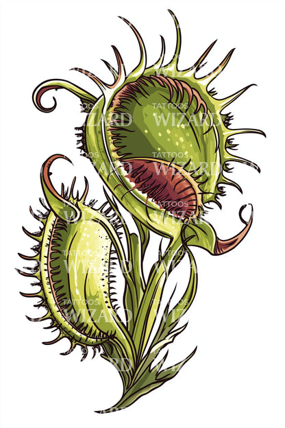 Color Venus Flytrap Tattoo Design