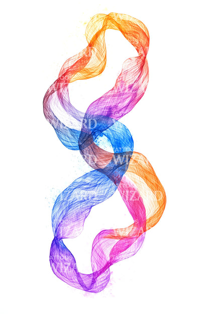 Colorful Ribbon Smoke Tattoo Illustration