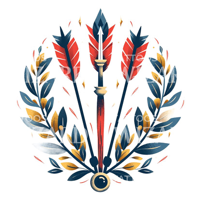 Colorful Three Arrows Symbol Tattoo Design