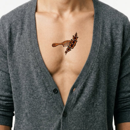 Monarch Comb Tattoo Design