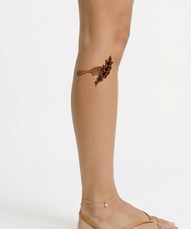 Monarch Comb Tattoo Design