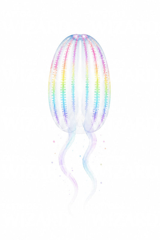 Illustration de tatouage d'une cténophore arc-en-ciel