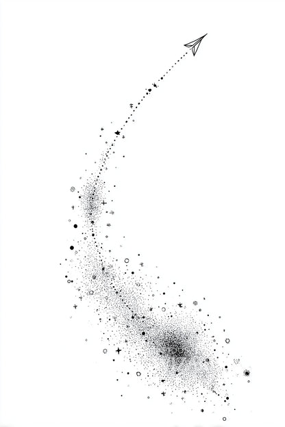 Diseño de tatuaje de camino de flecha cometa