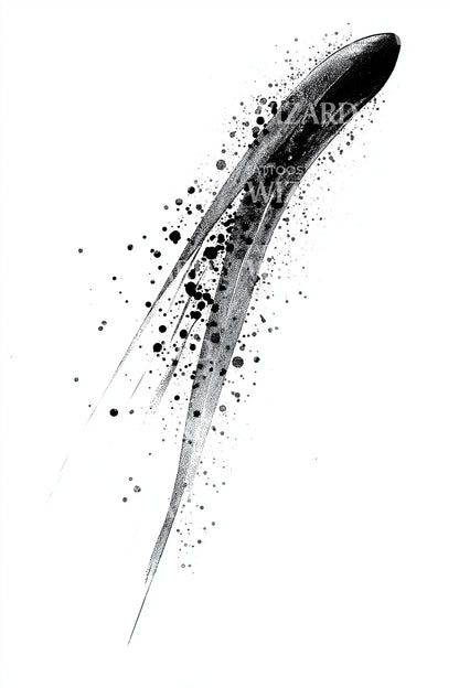 Comet Feather Sweep Tattoo Idea