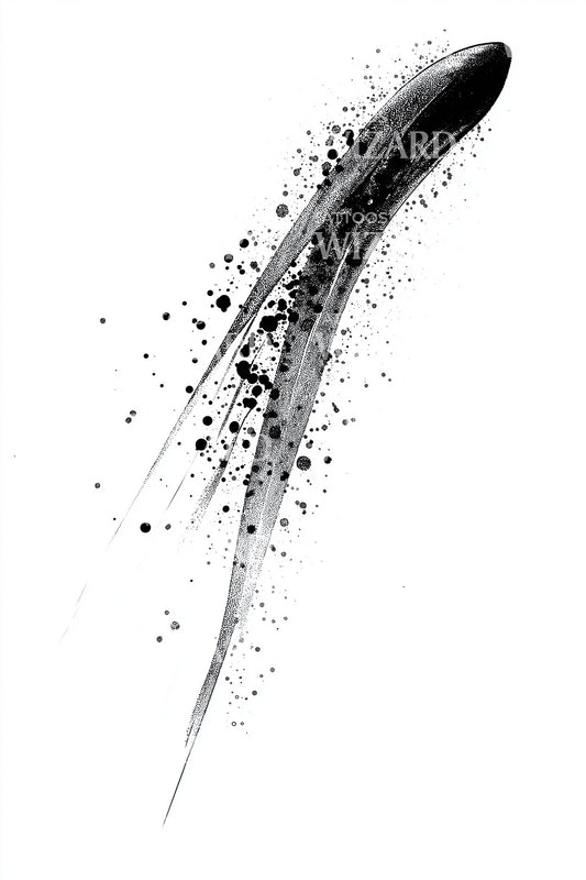 Comet Feather Sweep Tattoo Idea