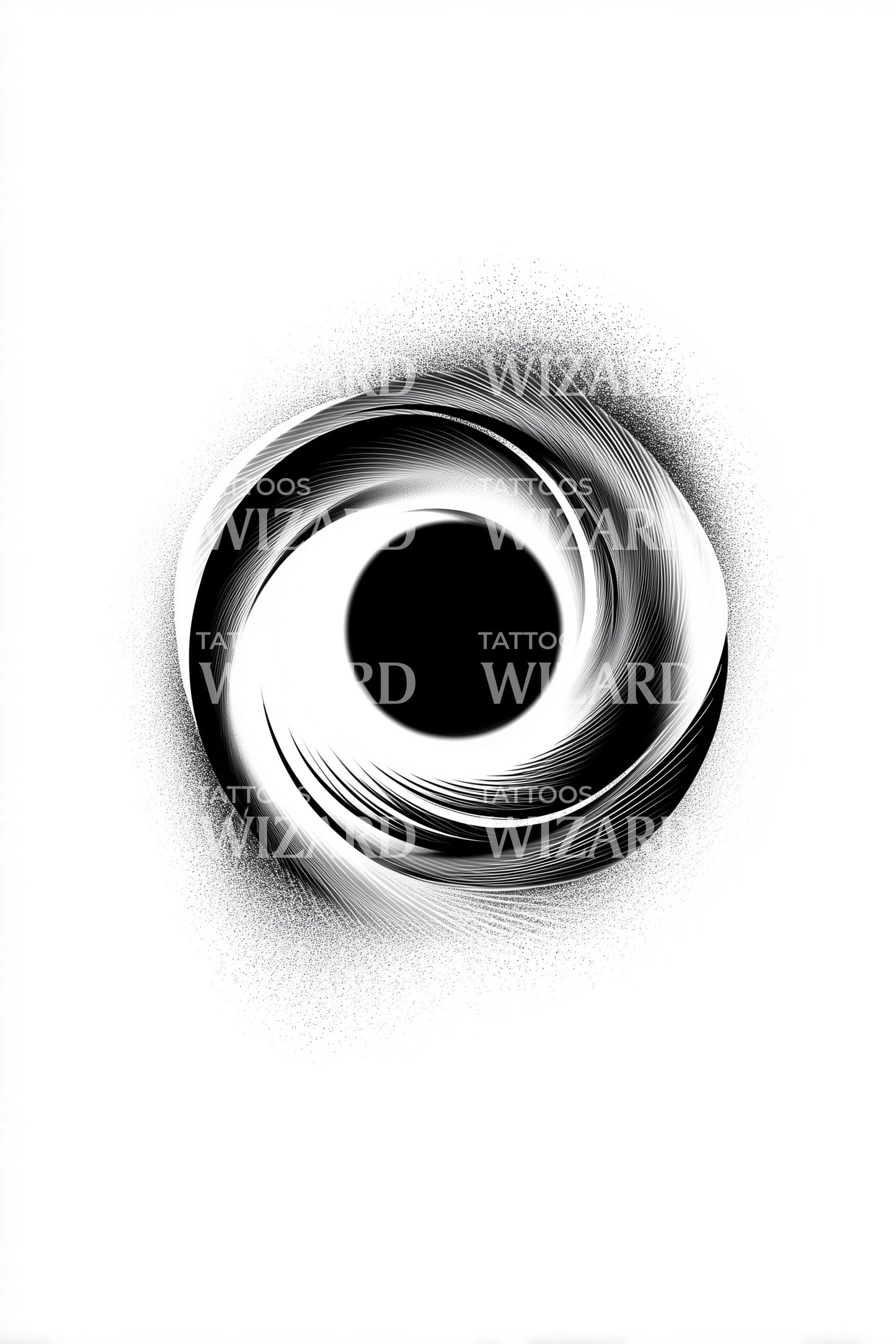 Compact Swirl Singularity Tattoo Design