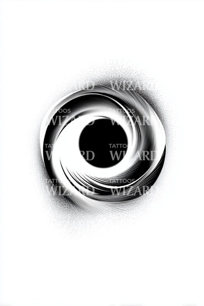 Compact Swirl Singularity Tattoo Design