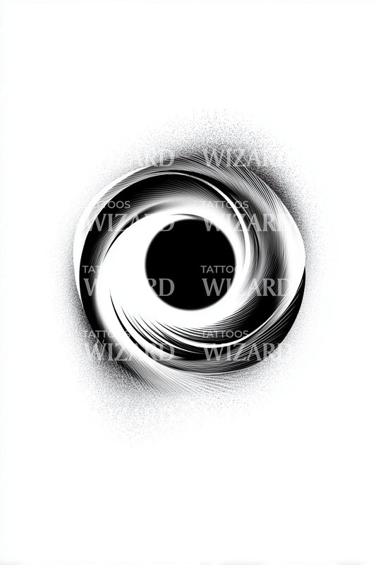 Compact Swirl Singularity Tattoo Design