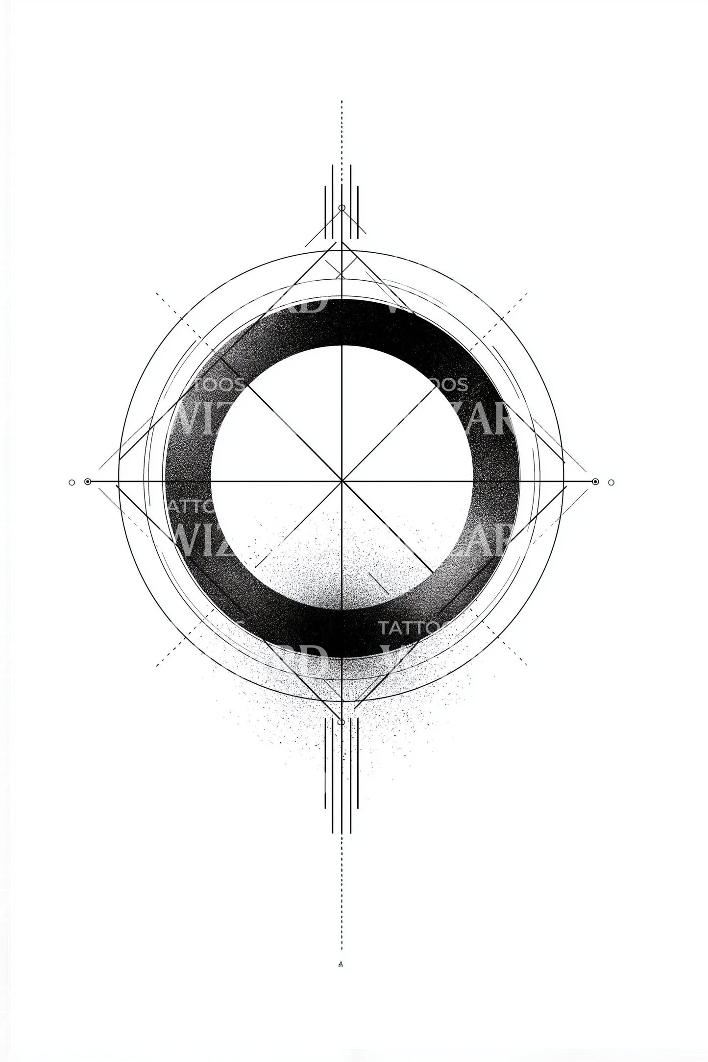 Kompassring Eclipse Tatuering Illustration