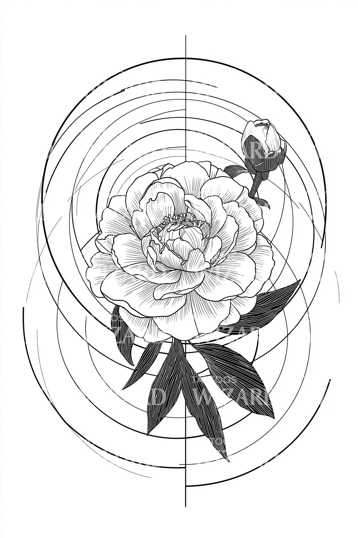 Design de tatouage Rose des Vents en Fleur