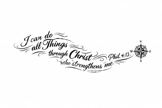 Compass Rose Scripture Tattoo Design