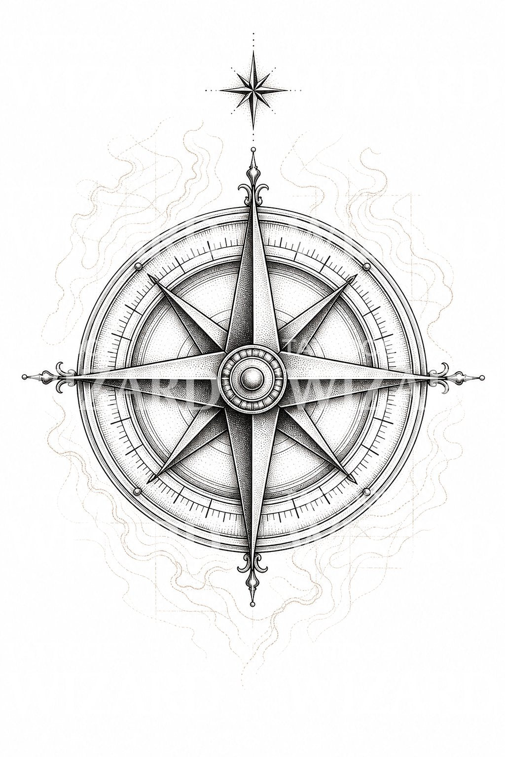 Compass Rose Tattoo Design