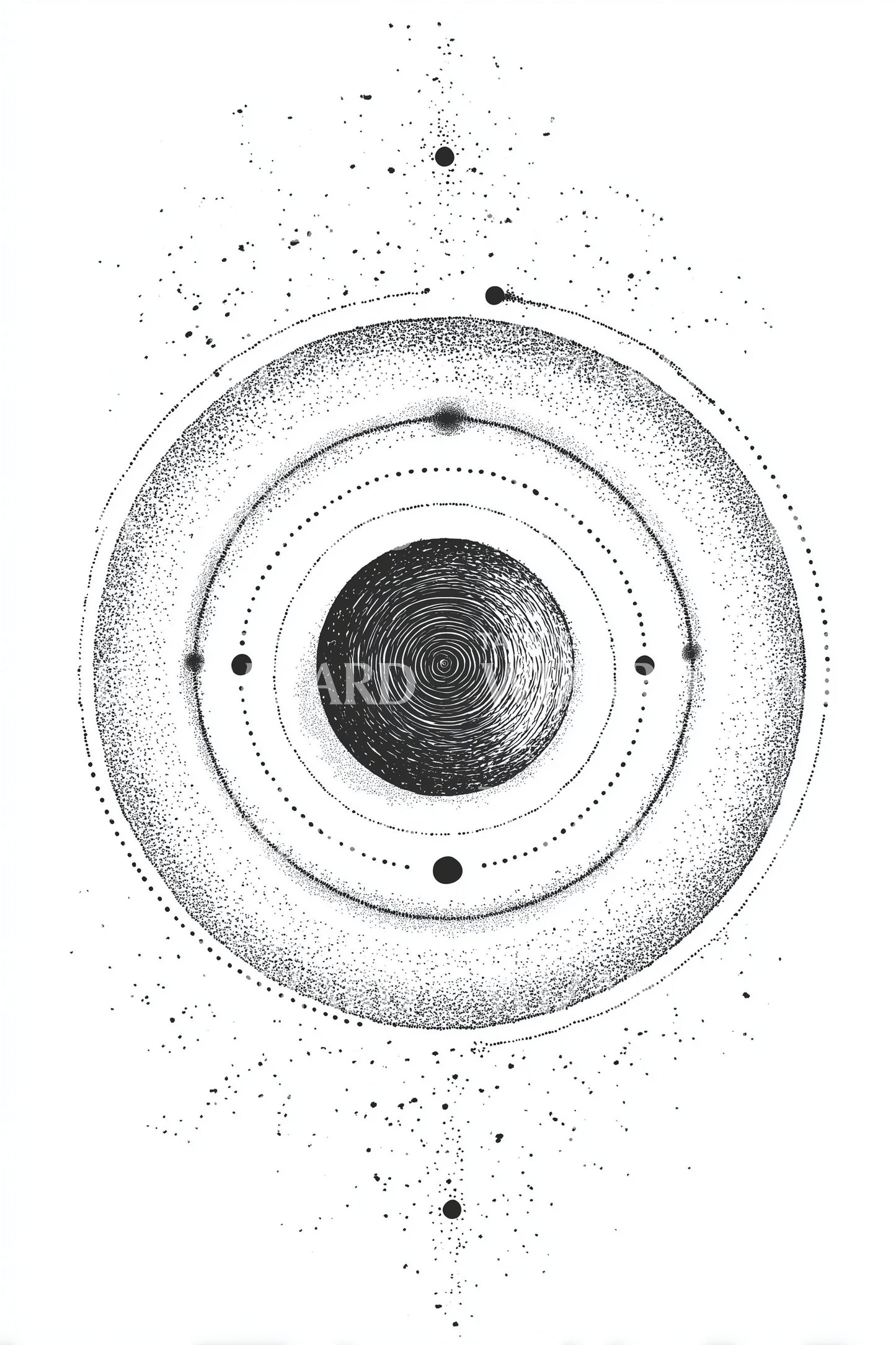 Concentric Planet Rings Tattoo Design