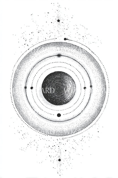 Concentric Planet Rings Tattoo Design