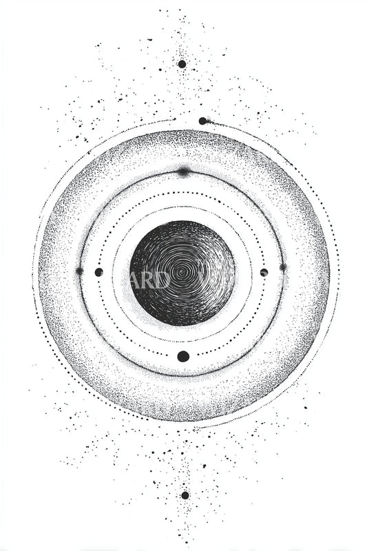 Concentric Planet Rings Tattoo Design