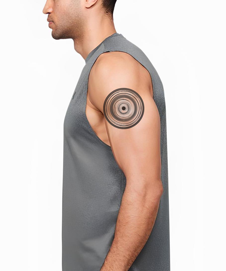 Design Tatuaggio Anelli Vinile Concentrici