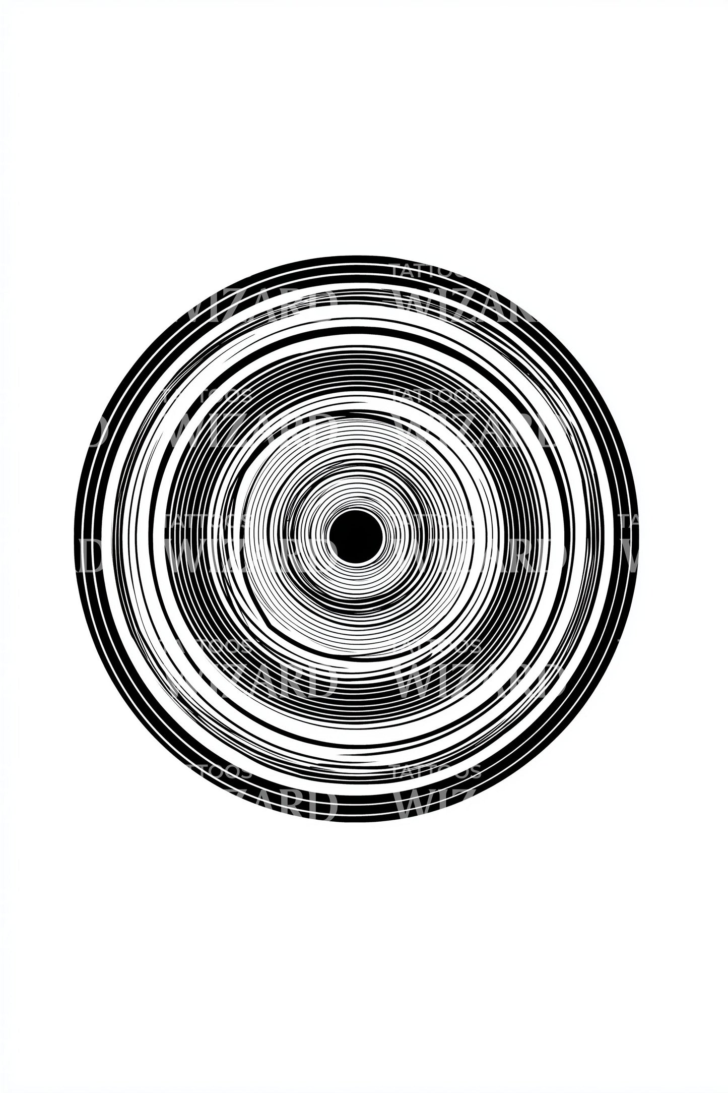 Design Tatuaggio Anelli Vinile Concentrici
